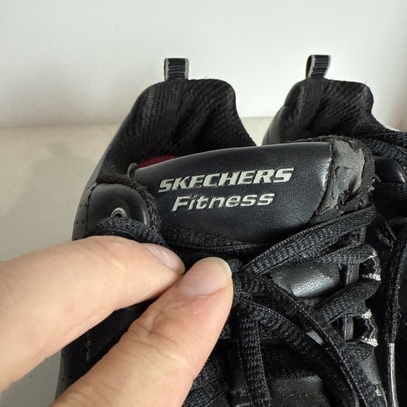 Skechers Work Shoe Men's Sz 9 Shape Ups Work Walking Black Leather Non-Slip - Picture 8 of 15